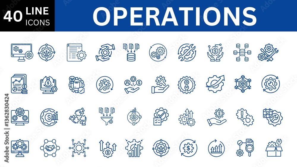operations editable line icon set. Stock Illustration | Adobe Stock