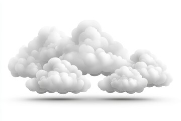 Poster - Soft white clouds scattered across a bright sky creating a dreamy atmosphere of serenity and calm