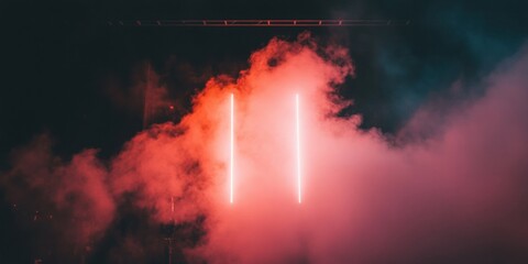 Aufkleber - Neon Vapor Wave Cinematic Atmospheric Light Performance with Immersive Digital Aesthetic - Cutting-Edge Visual Design for Creative Content Marketing