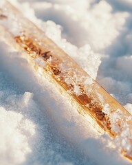 Aufkleber - Crystalline Climate Tech Precision Environmental Monitoring Through Frost-Embedded Thermometer - Innovative Winter Weather Analytics for Sustainable Research