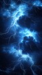 © Mohammed - Dramatic image of a powerful lightning storm at night.  The vibrant blue bolts illuminate the dark, stormy clouds.