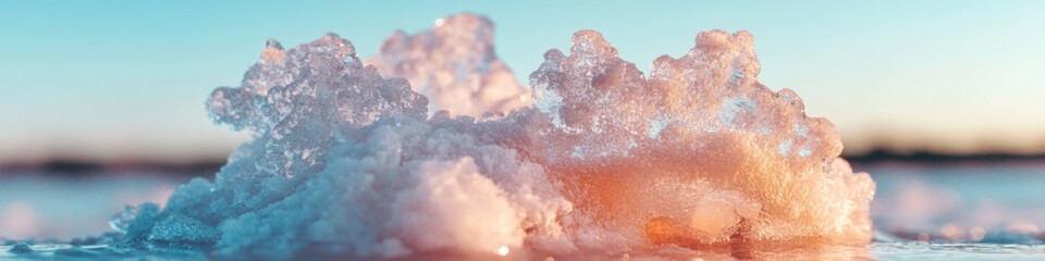 Aufkleber - Ethereal Ice Crystal Metamorphosis Pastel Frost Formations Capturing Climatech Aesthetics for Innovative Visual Branding and Wellness Design Storytelling
