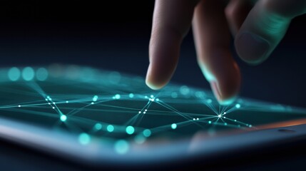 Fototapete - Immersive Digital Strategy AI-Enhanced Interactive Touchscreen Visualization for Predictive Analytics and Real-Time Strategic Decision Support in Next-Gen Business Intelligence
