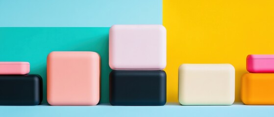 Aufkleber - Minimalist Tech Accessories Vibrant Color Block Design for Gen Z Productivity, Digital Workspace Innovation and Modern Aesthetic Merchandising
