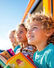 Aufkleber - Vibrant Gen Z Learning Ecosystem Inclusive Mobile Library Experience Sparking Curiosity and Community Literacy Through Playful Outdoor Education