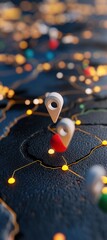 Aufkleber - Global Digital Nomad Connectivity Immersive World Map Visualization with Location Tracking, Remote Work Networking, and Innovative Geospatial Technology Insights