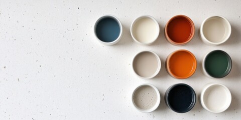 Poster - Chromatic Home Revival Minimalist Paint Palette Showcasing Earthy Design Trends for Modern Interior Transformation and Creative Space Reimagination
