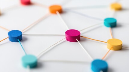 Poster - Collaborative Data Visualization Minimalist Network Mapping with Vibrant Color Strategy for Digital Transformation and Innovative Business Intelligence