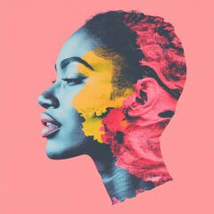 Aufkleber - Americas Day Bold Pop Art Identity Multicultural Silhouette Design for Global Marketing with Vibrant Color Psychology and Creative Personal Branding