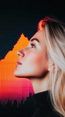 Poster - Digital Visionary Gen Z Aesthetic Blending Neon Tech Graphics with Minimalist Portrait - Futuristic Personal Branding and Creative Media Expression