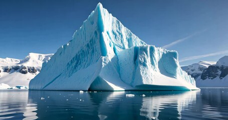 Wall Mural - an iceberg is a substantial mass of freshwater ice that has detached from a glacier or ice shelf and