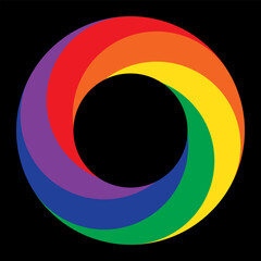 Fototapete - Creative abstract colorful circle. Geometric spiral as logo or icon template.