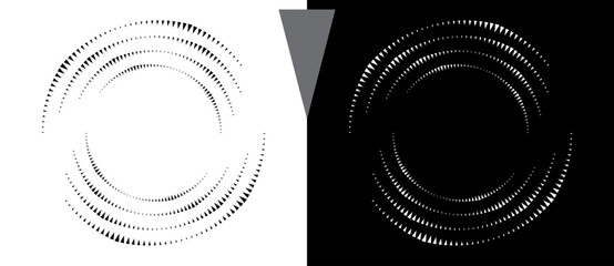 Canvas Print - abstract background with triangles in circle. art design spiral as logo or icon. a black figure on a