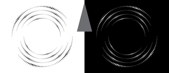 Canvas Print - abstract background with triangles in circle. art design spiral as logo or icon. a black figure on a