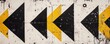 © WutStock01 - A striking black and yellow arrow is boldly painted on a pristine white wall, creating a vivid contrast that draws the eye. The arrow points right, suggesting direction and movement.