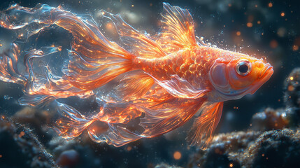Wall Mural -  fish, abstract desktop background