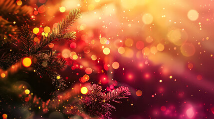 Wall Mural - Tree with a lot of sparkles on it. The tree is surrounded by a lot of sparkles, which gives the image a festive and joyful mood