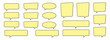 © Maksim - Chat bubble in yellow, speech bubble, message box set.