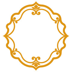 Wall Mural - an ornate golden frame with a delicate and symmetrical design, perfect for adding a touch of eleganc