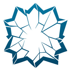 Wall Mural - fractured blue star with a modern design. the design is striking and dynamic, vector illustration