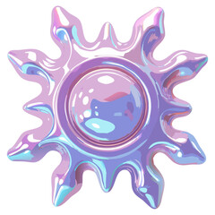 Wall Mural - an abstract iridescent object with a complex, star-like shape. the object shimmers with shades of pu