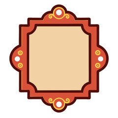 Wall Mural - an artistic framed and ornate design, with a blank interior space for customization and decorative e