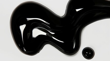 Wall Mural - ai-generated abstract black liquid shapes on a white background creating a modern design concept.