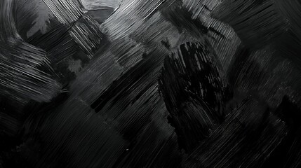 Wall Mural - ai-generated abstract black brushstroke texture creating a dynamic and textured background.