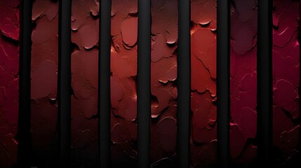 Wall Mural - ai-generated wall of dark red and black vertical slats with the texture of liquid lipstick