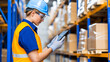 © SAN - Female Warehouse Worker Inspecting Inventory Using Tablet for Quality Assurance and Stock Management