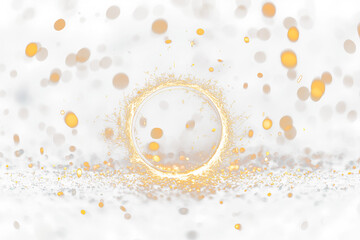 Aufkleber - Glowing circle sparkler on dark glitter.