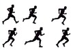 © Milosava - Running silhouette sequence with ink splatter effect