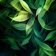 Aufkleber - Abstract Greenery: A Symphony of Light and Shade in a Botanical-Inspired Design