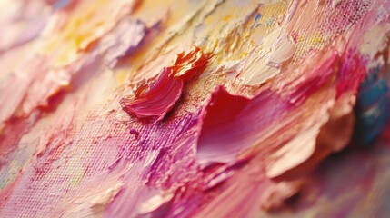 Wall Mural - Close-Up of Acrylic Paint Texture and Brushstrokes