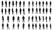 © ENDRY - Silhouette of Diverse People Standing Posing in Various Poses and Attire