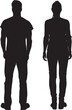 © Curto - vector; silhouette back view of woman and man standing