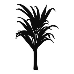 Wall Mural - Vector silhouette of a realistic palm tree - black animal illustration, isolated on white background