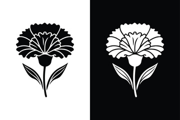 Wall Mural - Carnation flower icon vector on White Background ,Vector Art Illustration on white background.