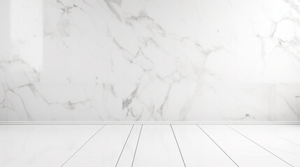Wall Mural - white marble kitchen tabletop or kitchen island with copy space over blurred comfortable living room