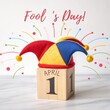 © Talha - April Fools Day Festive Jester Hat Fun red one blue date