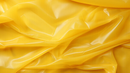Wall Mural - abstract close-up of smooth flowing bright yellow fabric with subtle wrinkles and folds smooth yello