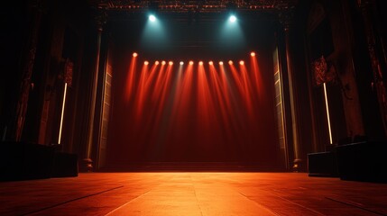Wall Mural - A concert stage with attractive lighting, Generated using Stock