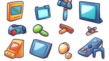 Professional Product Software Icons Cartoon Illustration for Business Applications