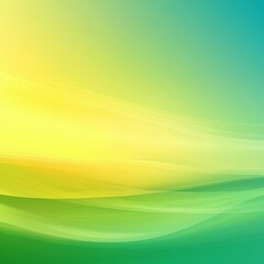 Poster - Abstract Green and Yellow Gradient Waves, Soft Lines and Curves, Serene Background Design with Tranquility.