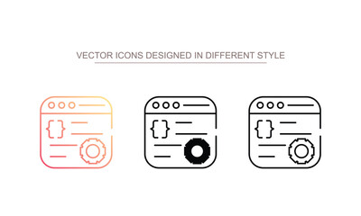 Coding icon design with white background stock illustration