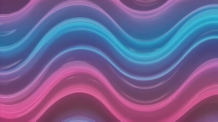 Wall Mural - Colorful Neon Waves Abstract Loop Background. Seamless dynamic animation for social media, design projects, presentation backdrop.