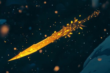 Wall Mural - a dark scene illuminates with the bright, radiant lights of a sci-fi weapon