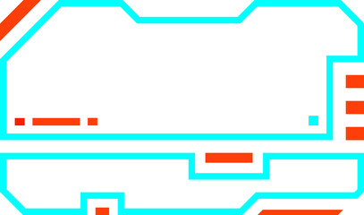 Wall Mural - hud tecnology abstract futuristic background featuring geometric shapes with blue and orange hues. t