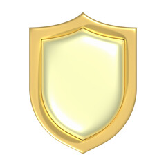Wall Mural - metallic shield icon isolated on white