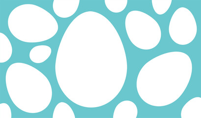 Wall Mural - easter eggs card. white eggs on blue background. vector illustration.